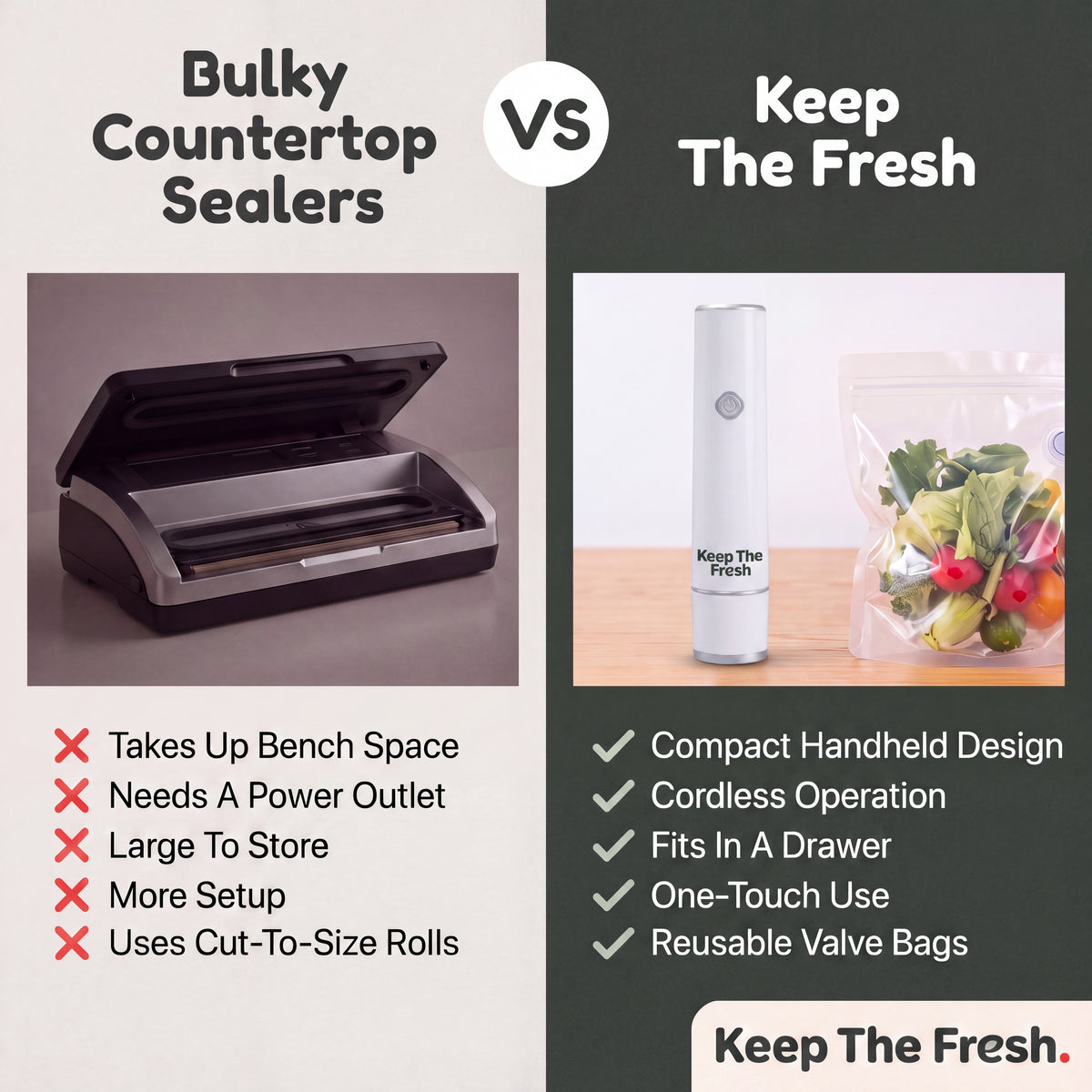 Keep The Fresh - Compact Vacuum Sealer
